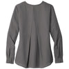 Port Authority Women's Sterling Grey Long Sleeve Button-Front Blouse