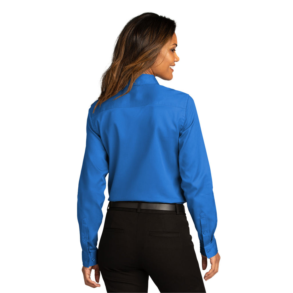 Port Authority Women's Strong Blue Long Sleeve SuperPro React