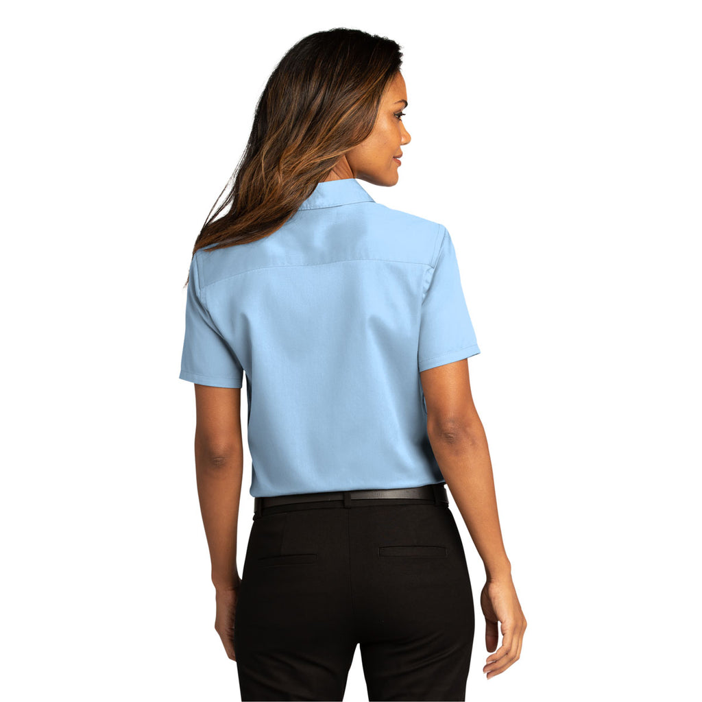 Port Authority Women's Cloud Blue Short Sleeve SuperPro React Twill Shirt