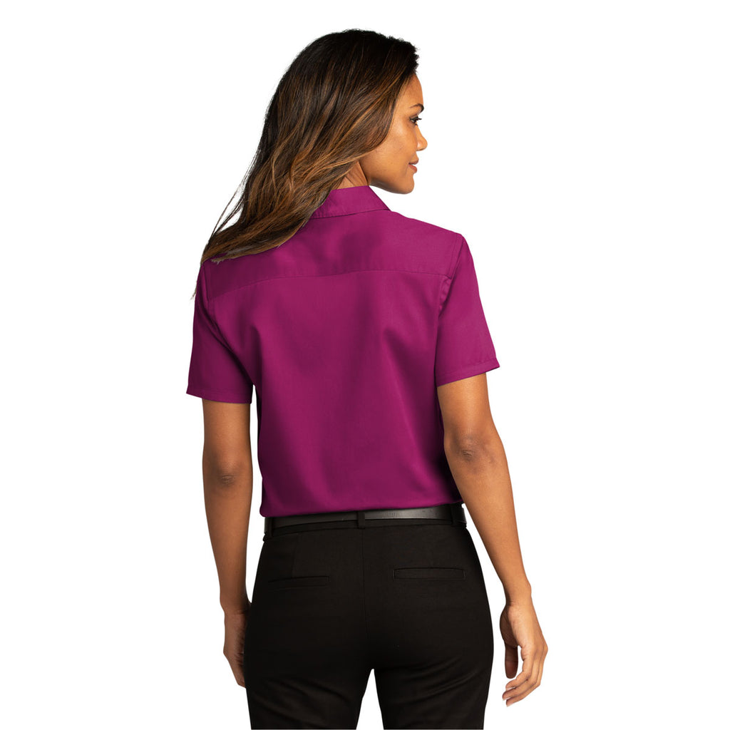 Port Authority Women's Wild Berry Short Sleeve SuperPro React Twill Shirt
