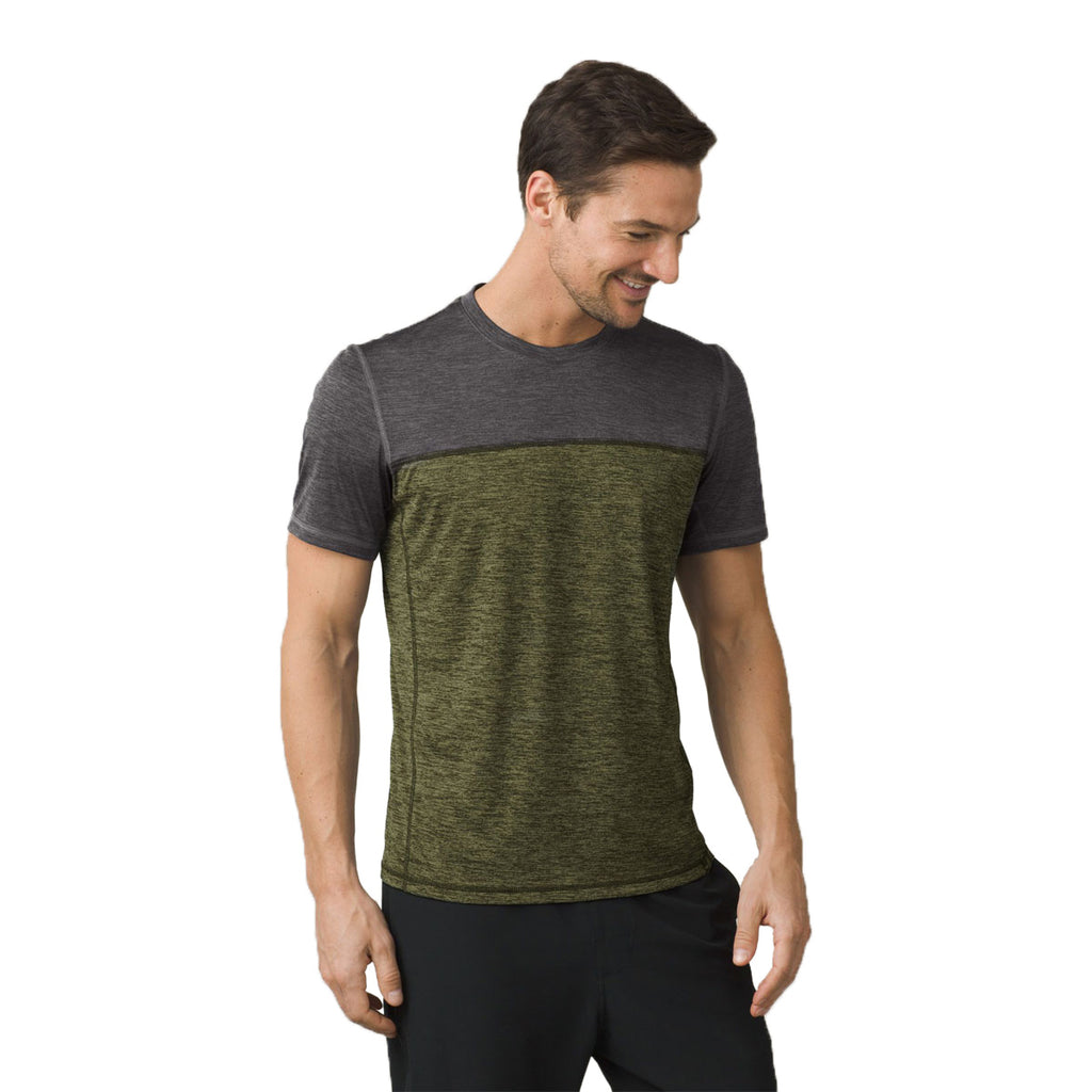 prAna Men's Cargo Green Color Block Hardesty Colorblock T-Shirt