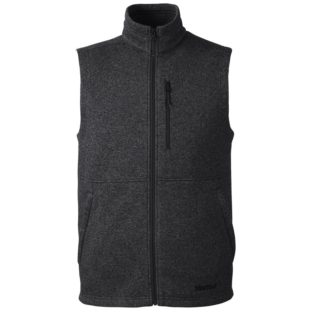 Marmot Men's Black Dropline Sweater Fleece Vest
