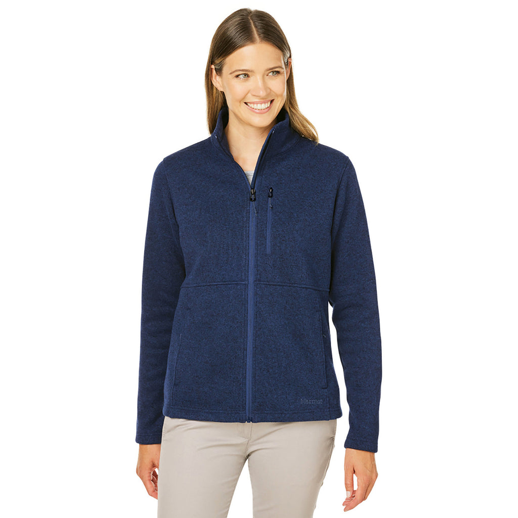 Marmot Women's Artic Navy Dropline Sweater Fleece Jacket