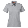Harriton Women's Grey Heather 6 oz. Ringspun Cotton Pique Short-Sleeve Polo