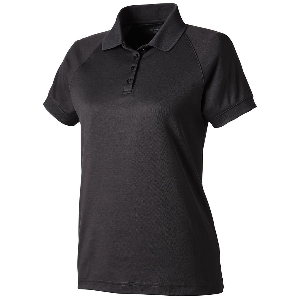 Harriton Women's Black Charge Snag and Soil Protect Polo