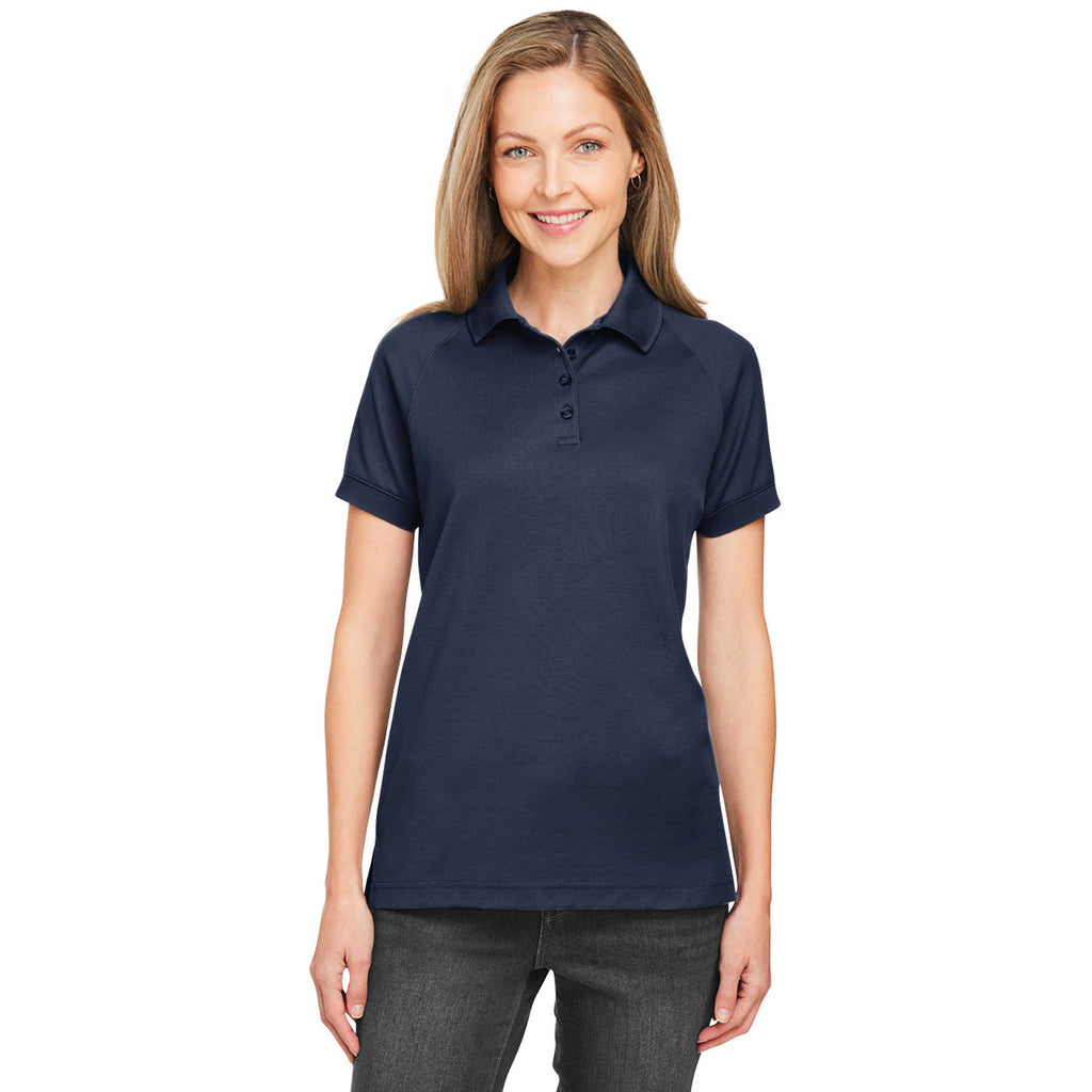 Harriton Women's Dark Navy Charge Snag and Soil Protect Polo