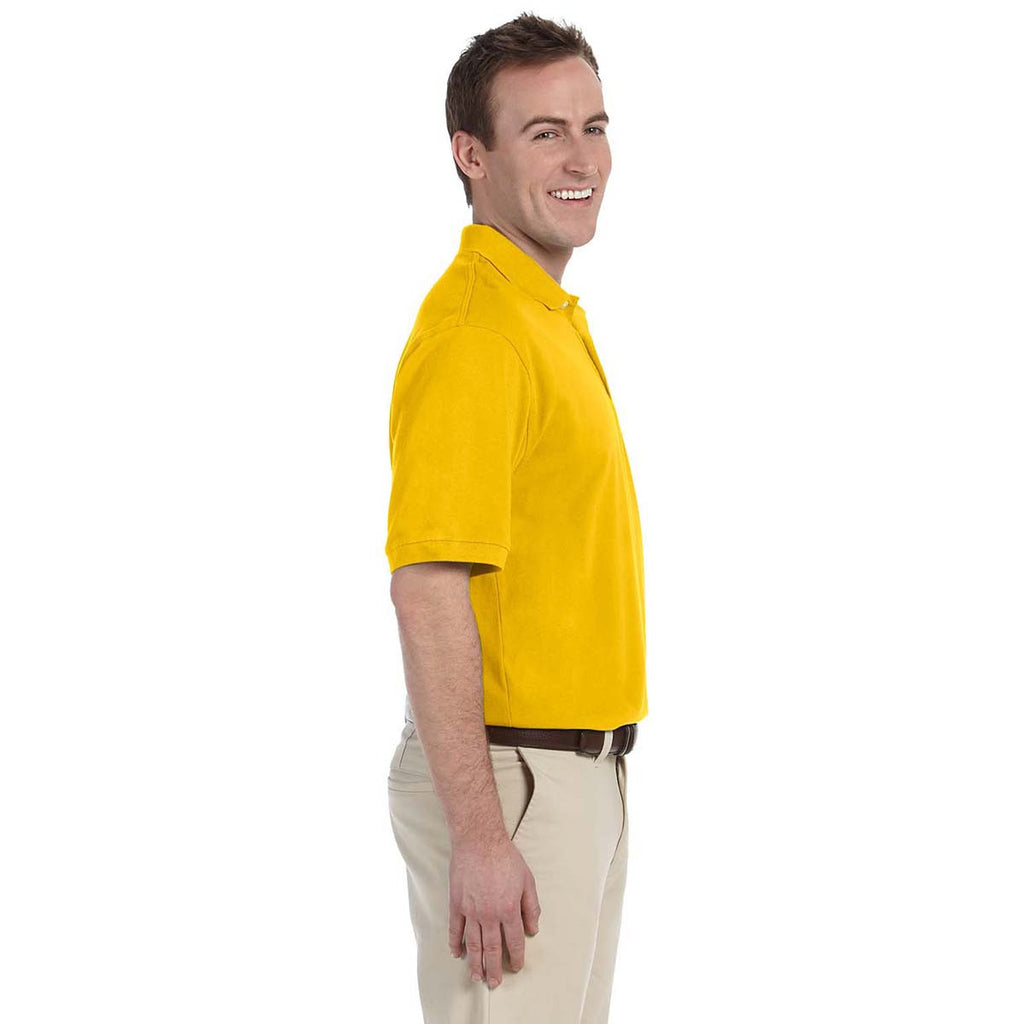 Harriton Men's Sunray Yellow 5.6 oz. Easy Blend Polo