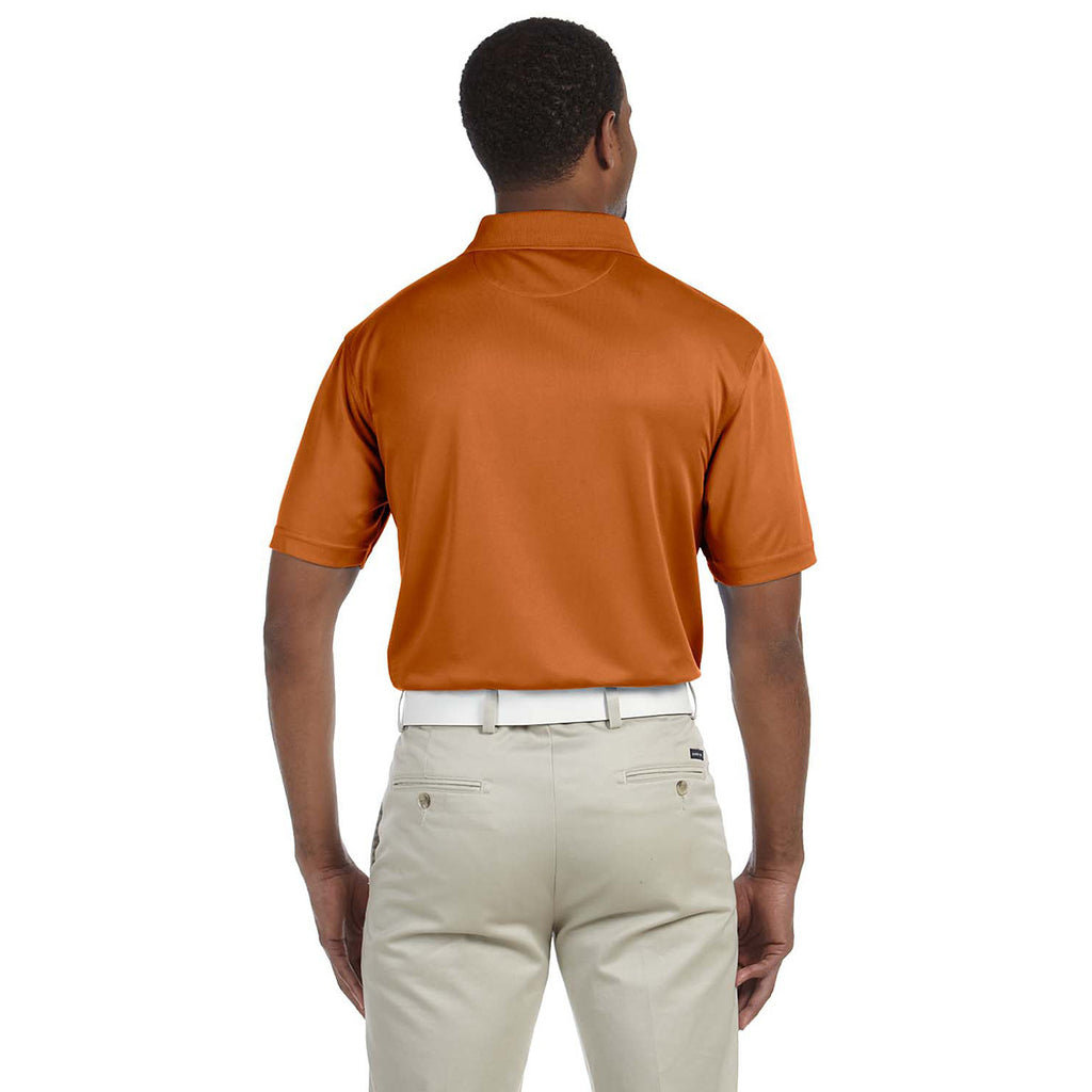 Harriton Men's Texas Orange 4 oz. Polytech Polo