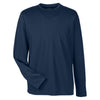 Harriton Men's Navy 4.2 oz. Athletic Sport Long-Sleeve T-Shirt