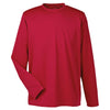 Harriton Men's Red 4.2 oz. Athletic Sport Long-Sleeve T-Shirt