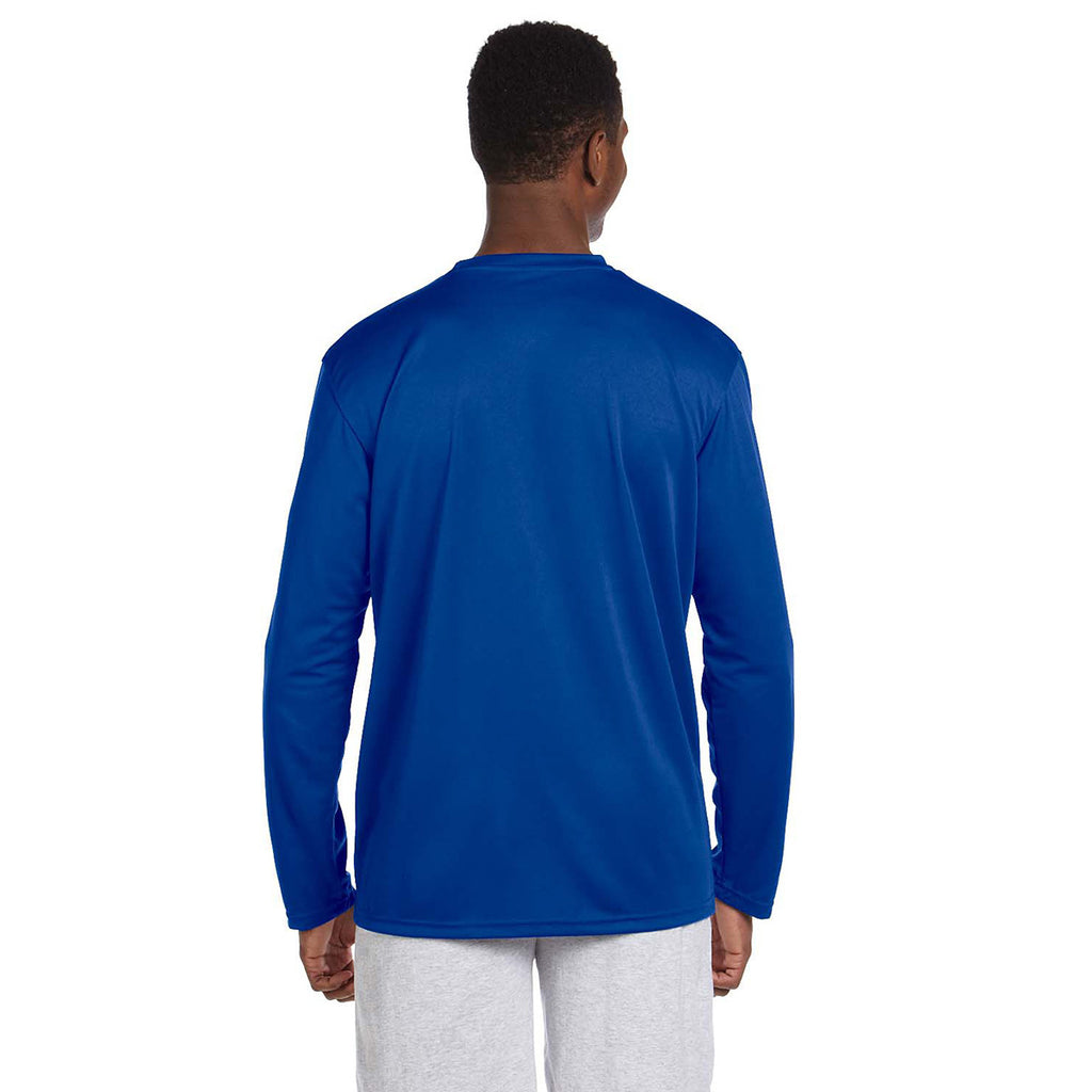 Harriton Men's True Royal 4.2 oz. Athletic Sport Long-Sleeve T-Shirt