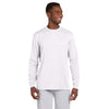 Harriton Men's White 4.2 oz. Athletic Sport Long-Sleeve T-Shirt