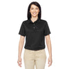 Harriton Women's Black Advantage IL Snap Placket Performance Polo