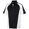Harriton Men's Black/White/Dark Charcoal Advantage Snag Protection Plus Colorblock Polo