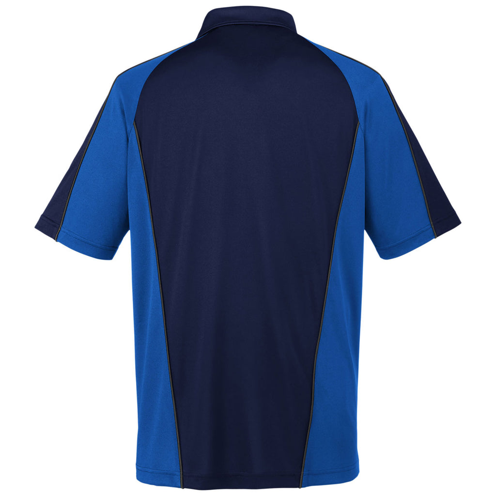 Harriton Men's Dark Navy/True Royal/Dark Charcoal Advantage Snag Protection Plus Colorblock Polo