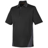 Harriton Men's Black/Dark Charcoal Tall Flash Snag Protection Plus Colorblock Polo