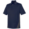 Harriton Men's Dark Navy/Dark Charcoal Tall Flash Snag Protection Plus Colorblock Polo