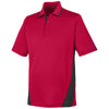 Harriton Men's Red/Black Tall Flash Snag Protection Plus Colorblock Polo