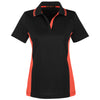 Harriton Women's Black/Team Orange Flash Snag Protection Plus Colorblock Polo