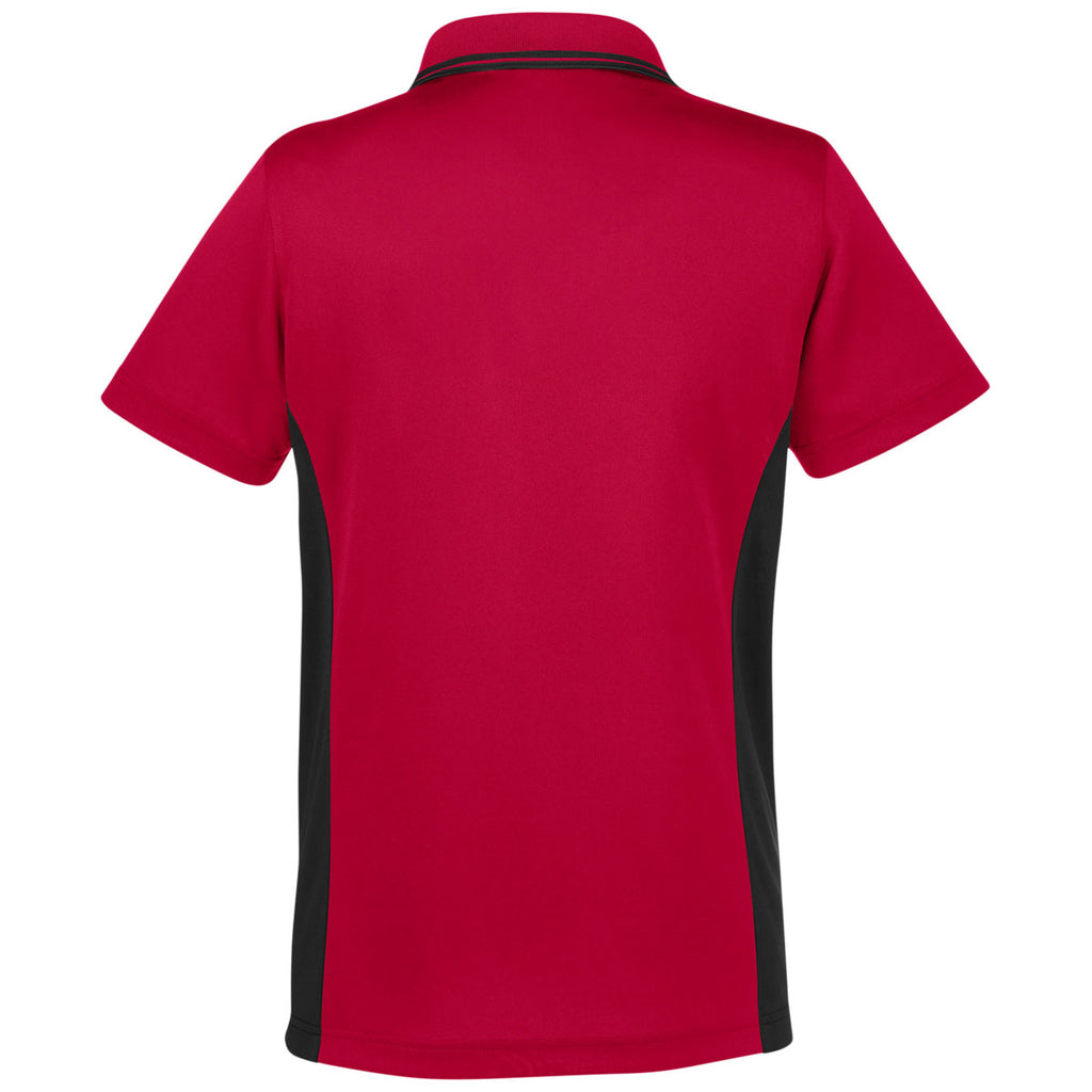Harriton Women's Red/Black Flash Snag Protection Plus Colorblock Polo