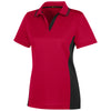 Harriton Women's Red/Black Flash Snag Protection Plus Colorblock Polo