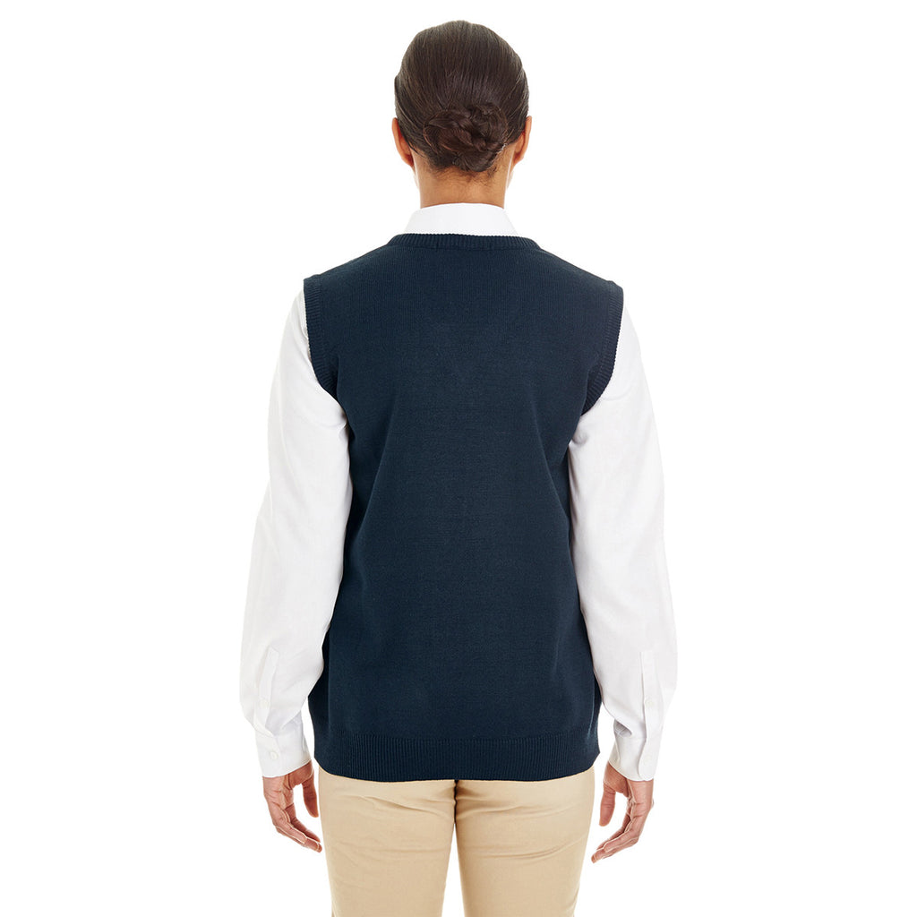 Harriton Women's Dark Navy Pilbloc V-Neck Sweater Vest