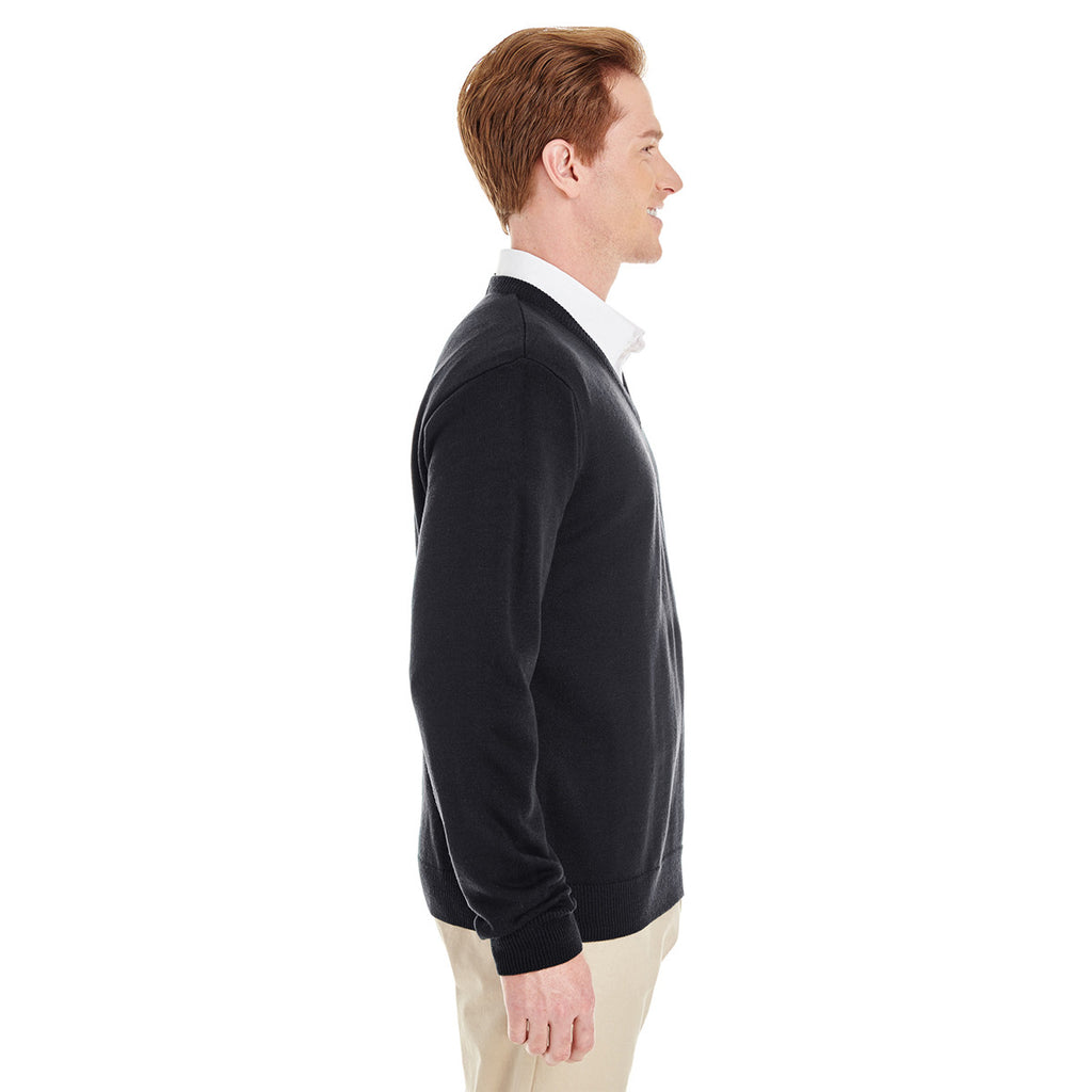 Harriton Men's Black Pilbloc V-Neck Sweater