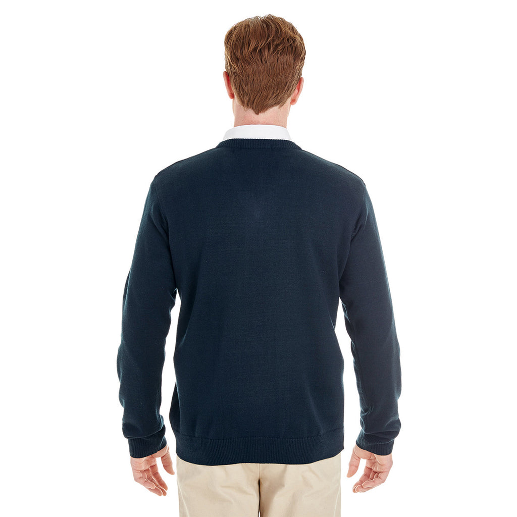 Harriton Men's Dark Navy Pilbloc V-Neck Sweater