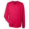 Harriton Men's Red Pilbloc V-Neck Sweater