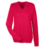 Harriton Women's Red Pilbloc V-Neck Sweater