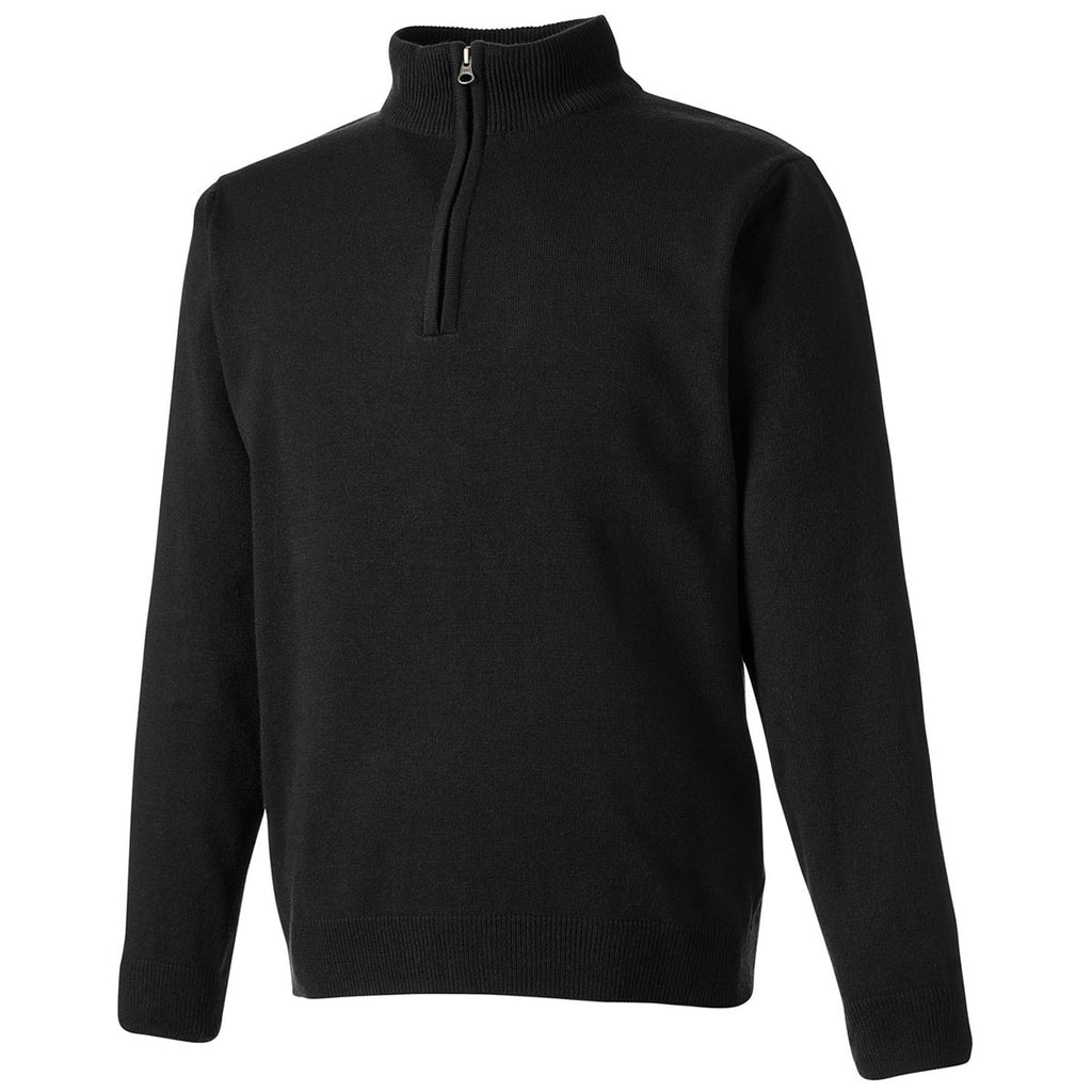 Harriton Unisex Black Pilbloc Quarter Zip Sweater