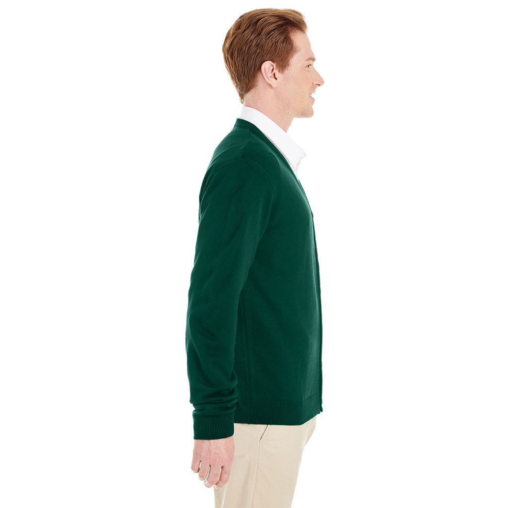 Harriton Men's Hunter Pilbloc V-Neck Button Cardigan Sweater