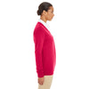 Harriton Women's Red Pilbloc V-Neck Button Cardigan Sweater
