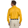 Harriton Men's Sunray Yellow Easy Blend Long-Sleeve Twill Shirt with Stain-Release