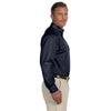 Harriton Men's Navy Tall Easy Blend Long-Sleeve Twill Shirt with Stain-Release