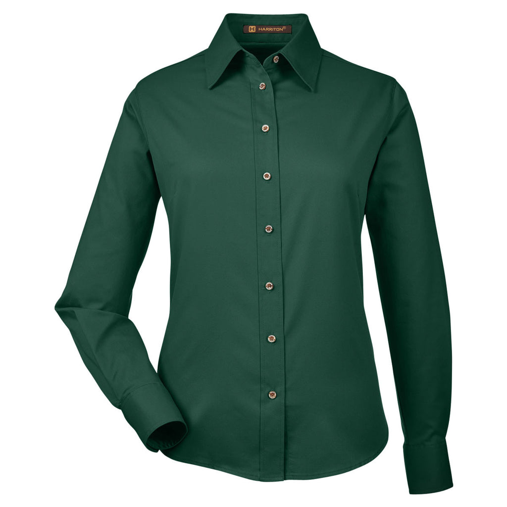 women's hunter green dress shirt Port Authority LW808 Ladies Long Sleeve SuperPro React Twill Shirt