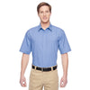 Harriton Men's Industry Blue Advantage Snap Closure Short-Sleeve Shirt