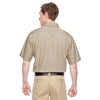 Harriton Men's Khaki Advantage Snap Closure Short-Sleeve Shirt