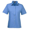 Harriton Women's Industry Blue Advantage Snap Closure Short-Sleeve Shirt