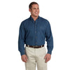 Harriton Men's Dark Denim 6.5 oz. Long-Sleeve Denim Shirt