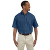 Harriton Men's Dark Denim 6.5 oz. Short-Sleeve Denim Shirt