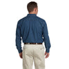 Harriton Men's Dark Denim Tall 6.5 oz. Long-Sleeve Denim Shirt