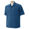 Harriton Men's Navy Barbados Textured Camp Shirt
