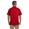 Harriton Men's Parrot Red Barbados Textured Camp Shirt
