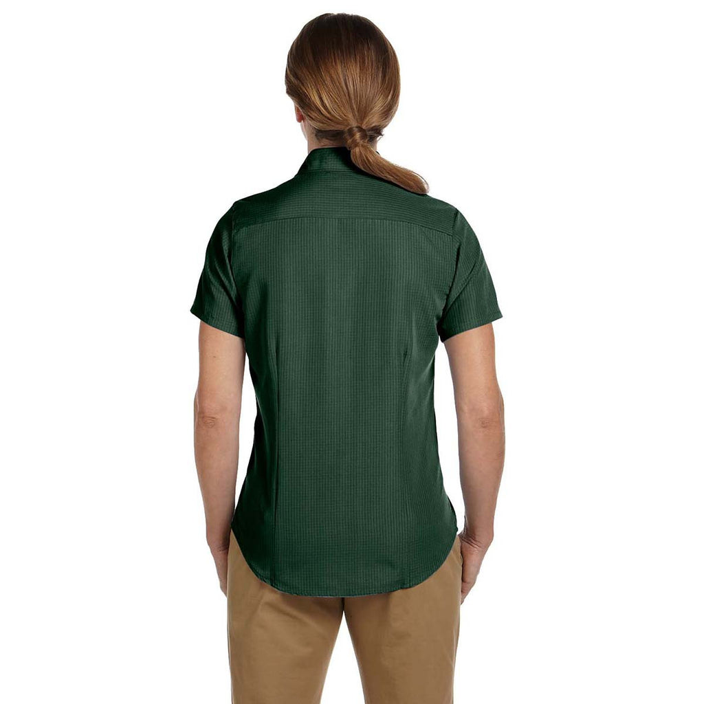 Harriton Women's Palm Green Barbados Textured Camp Shirt