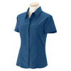 Harriton Women's Pool Blue Barbados Textured Camp Shirt