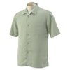 Harriton Men's Green Mist Bahama Cord Camp Shirt
