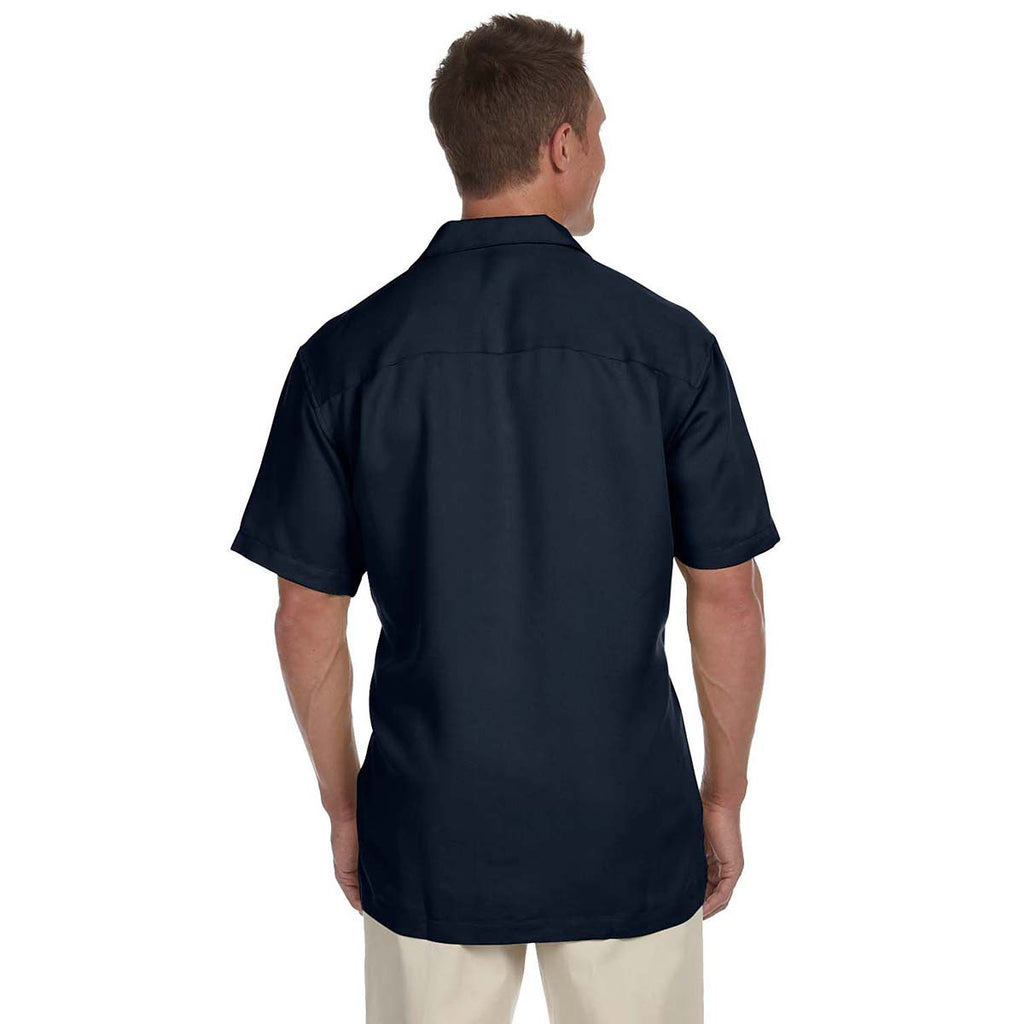 Harriton Men's Navy Bahama Cord Camp Shirt