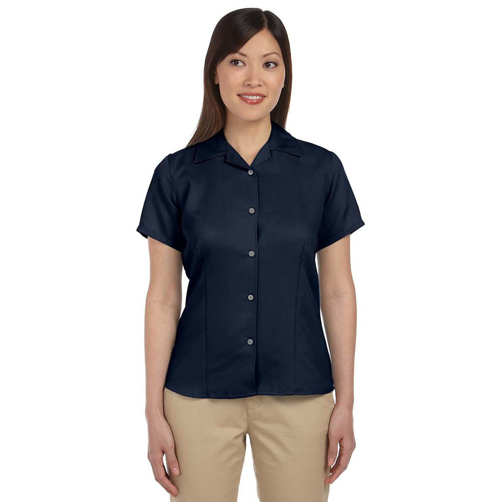 Harriton Women's Navy Bahama Cord Camp Shirt