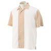Harriton Men's Sand/Creme Two-Tone Bahama Cord Camp Shirt
